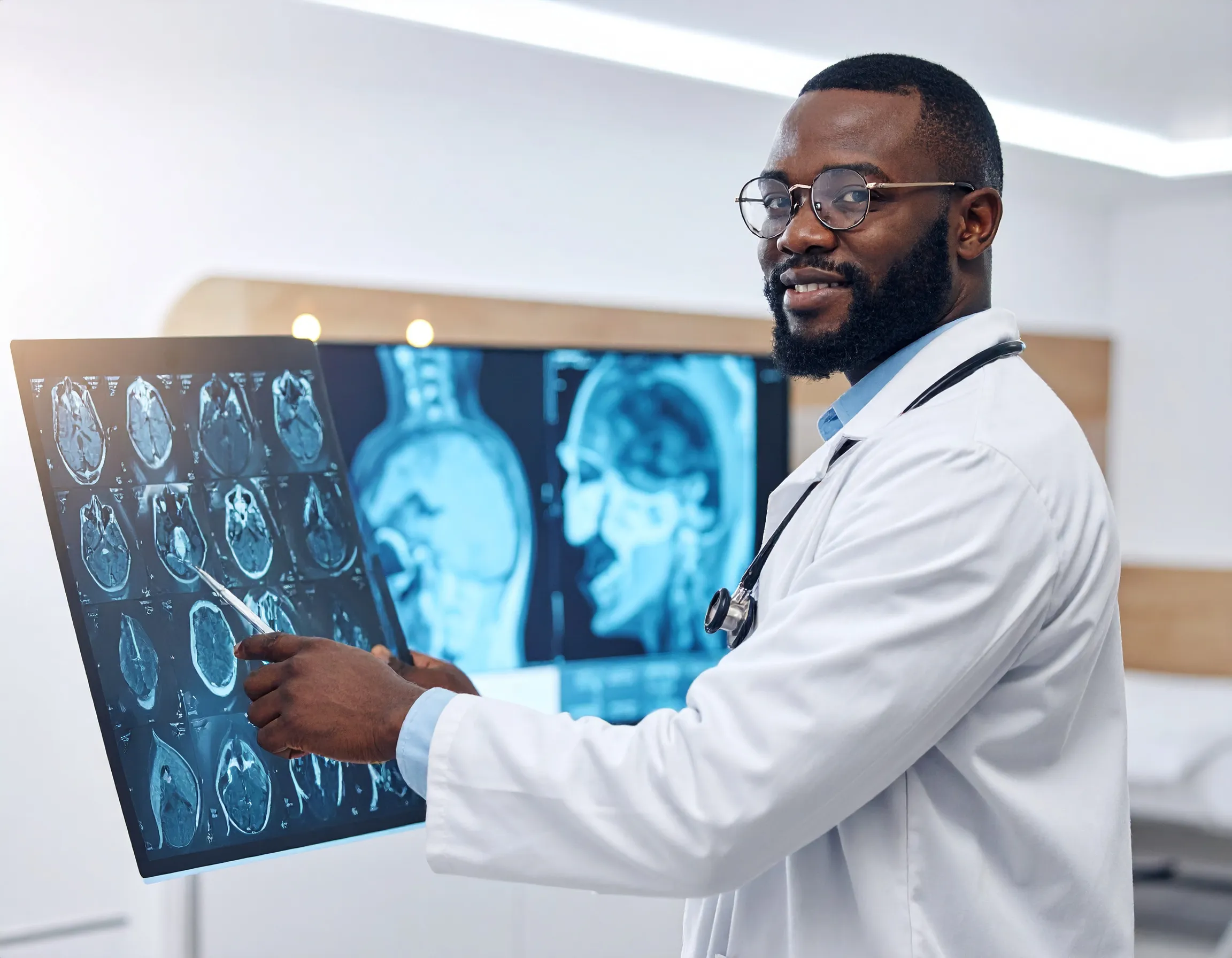 Clinician reviewing scans