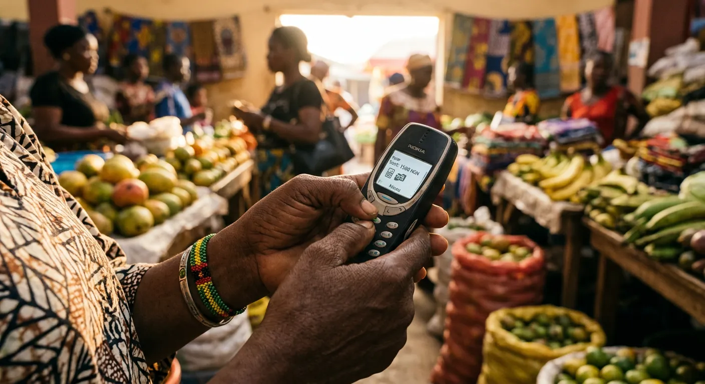 Hands holding feature phone